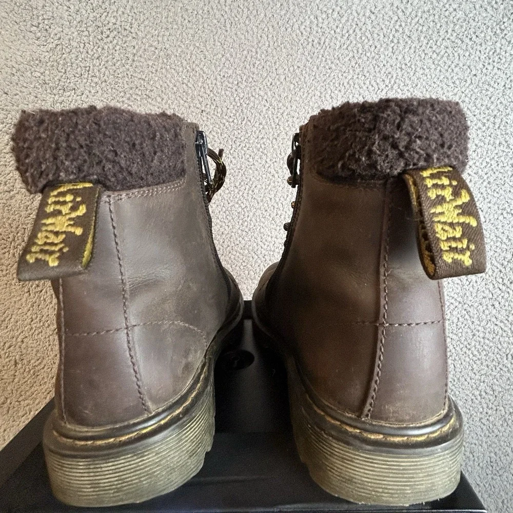 Dr. Martens 1460 J Boots Youth Kids Size 3 Brown Boots w/ Zipper